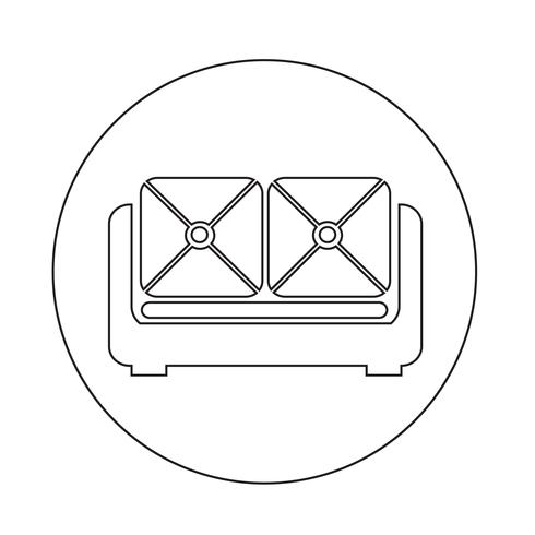 icône de canapé de meubles vecteur