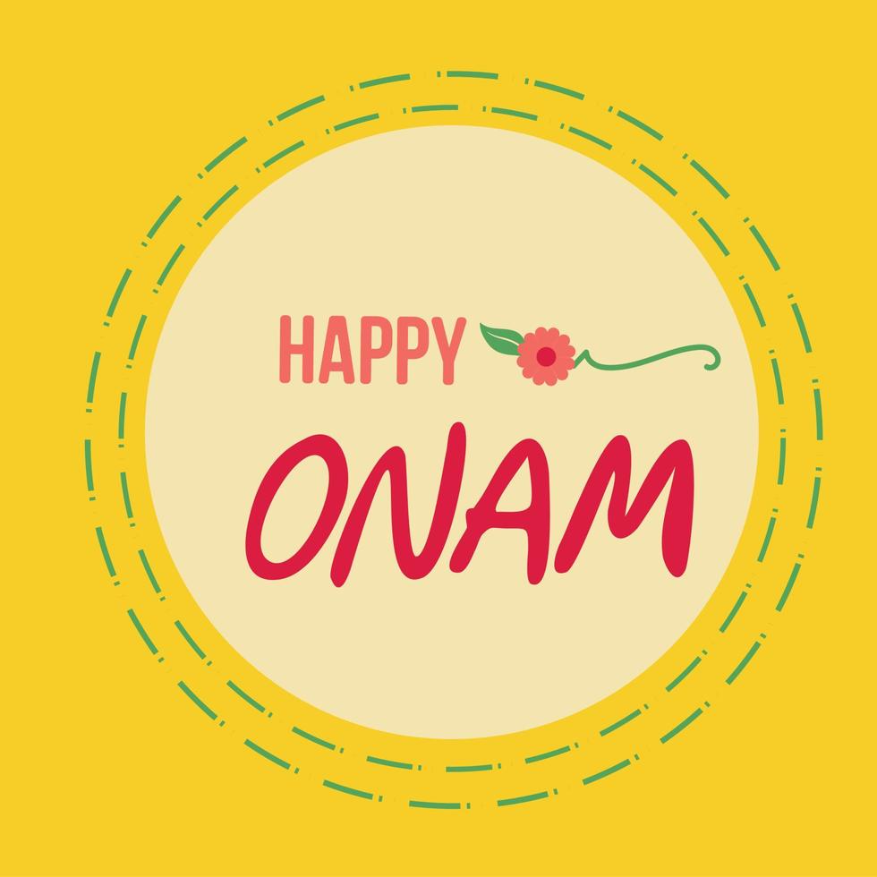 fond de festival onam pour la célébration traditionnelle du kerala du sud de l'inde. couronne florale avec parapluie. illustration vectorielle. vecteur