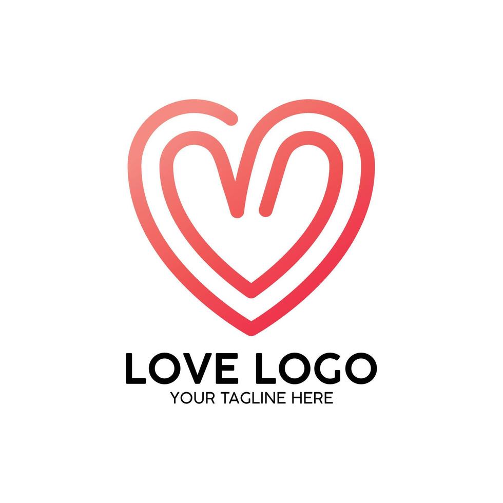 amour logo rose concept design moderne vecteur