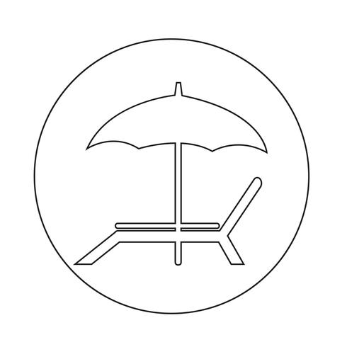 icône de chaise de plage vecteur