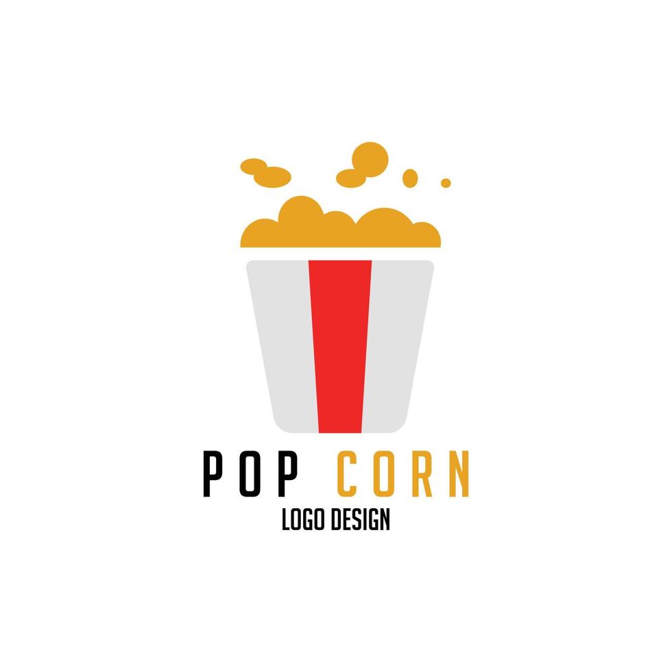 conception de logo pop corn design moderne vecteur