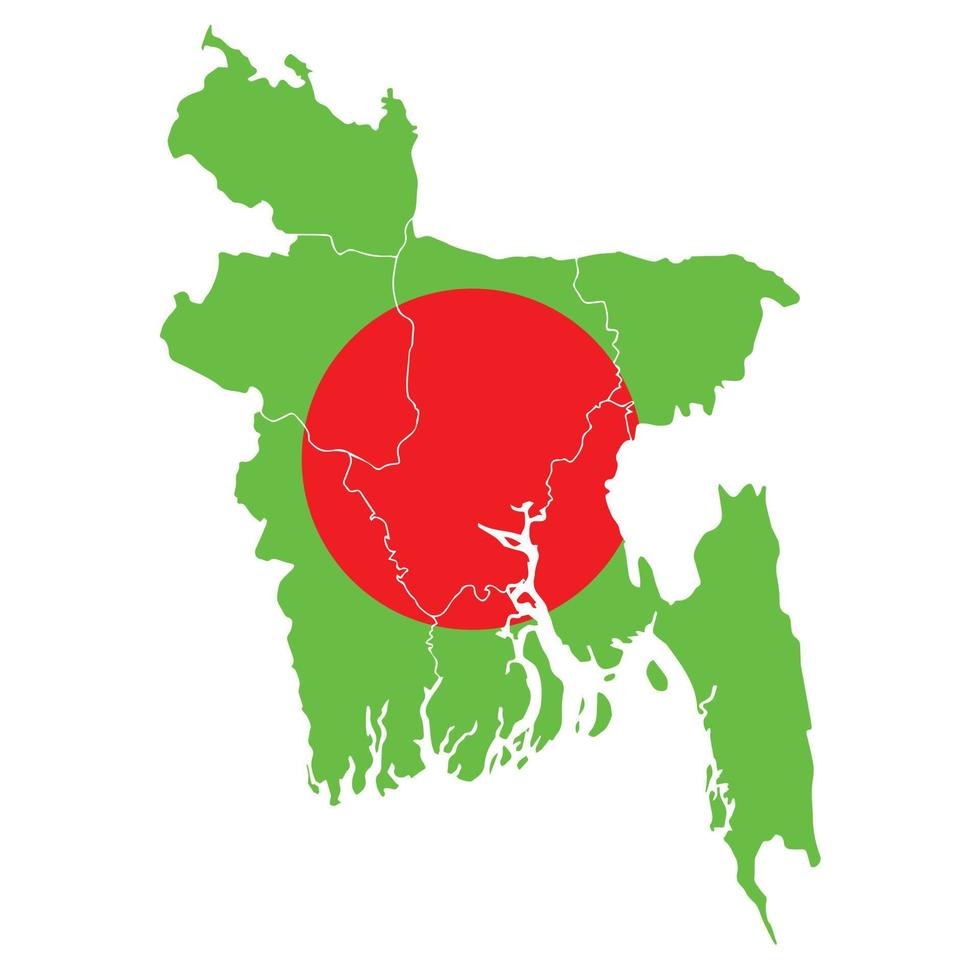 carte du Bangladesh avec drapeau vecteur