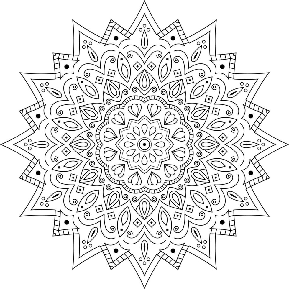 mandala floral, motif circulaire, éléments décoratifs de style oriental ethnique. islam, arabe, indien, mystique, ottoman, motifs. coloriages de mandalas vecteur