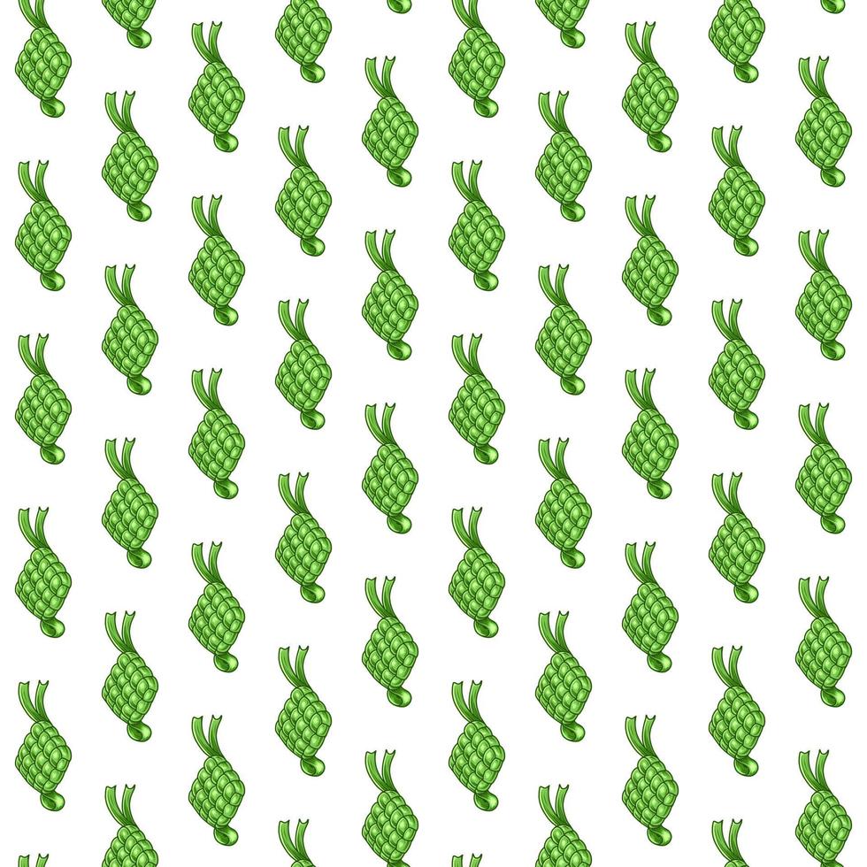 fond de modèle de nourriture ketupat sans couture illustration vectorielle premium vecteur