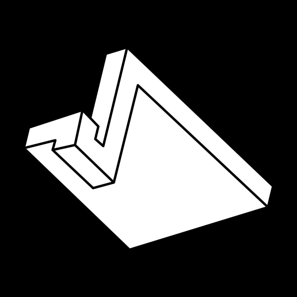 forme d'illusion d'optique. paradoxe. objet d'art optique. géométrie sacrée. chiffres impossibles. dessin au trait. vecteur