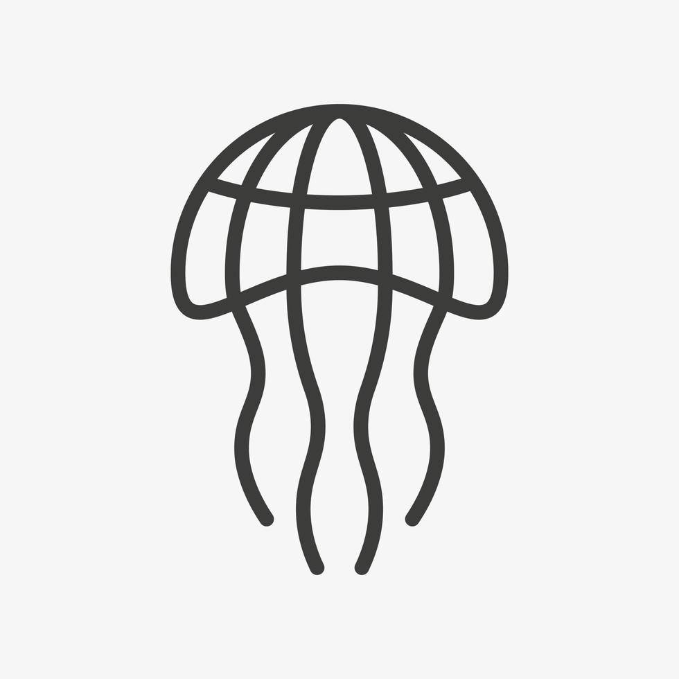 vecteur d'icône de ligne de méduses. illustration de contour