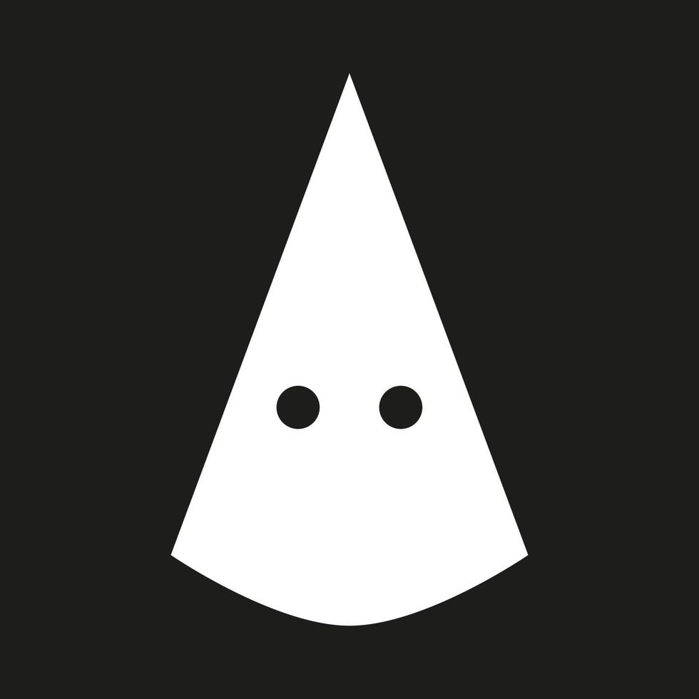 vecteur de masque kkk. symbole de l'extrémisme et du racisme aux états-unis. mouvement d'extrême droite aux états-unis d'amérique