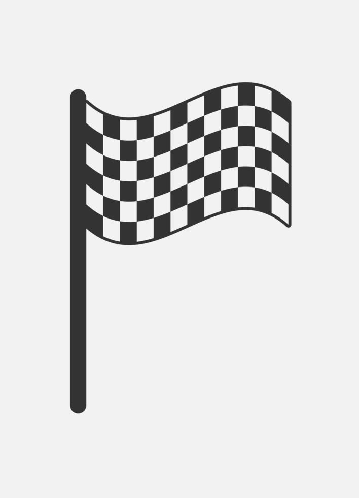 icône de vecteur de drapeau de course à damier isolé sur fond blanc