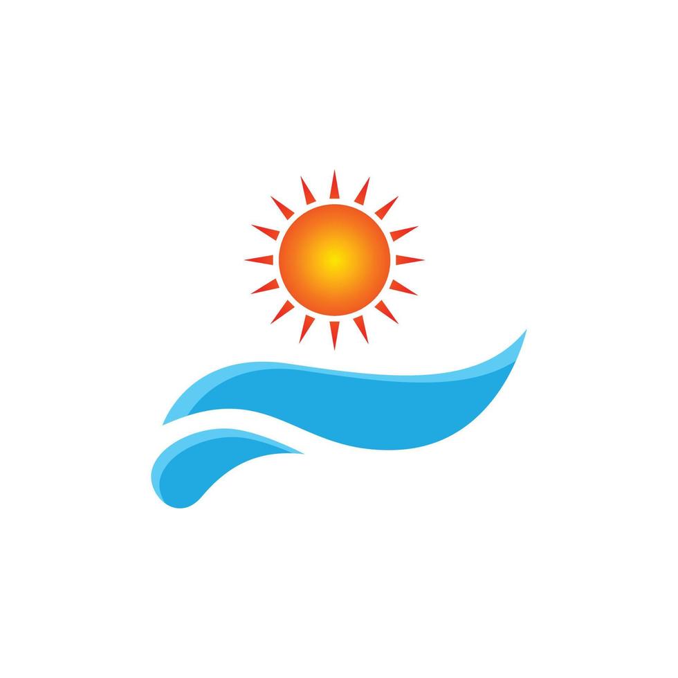conception de concept moderne de logo de plage vecteur