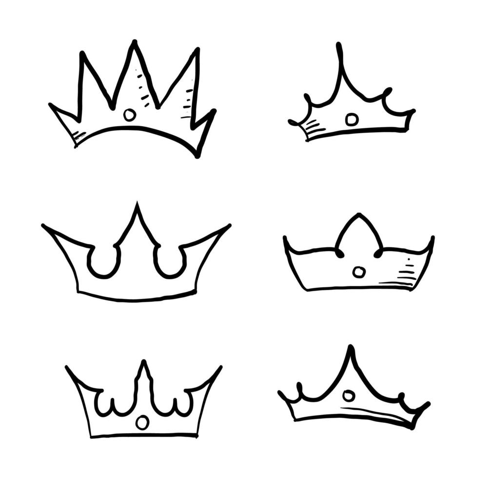 icône de vecteur illustration couronne doodle dessinés à la main isolé