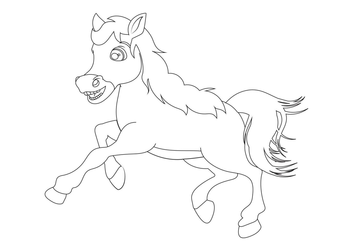 illustration vectorielle de cheval de course noir et blanc vecteur