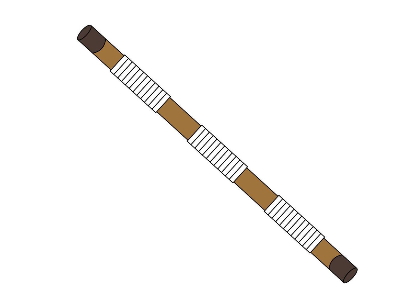 bâton ninja arme isolé sur fond blanc. illustration vectorielle d'armes ninja stick vecteur
