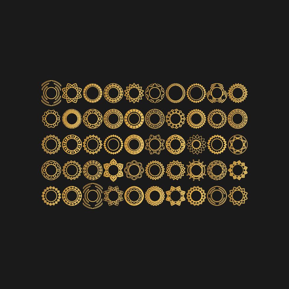 ensemble de cadres ornementaux ronds vecteur