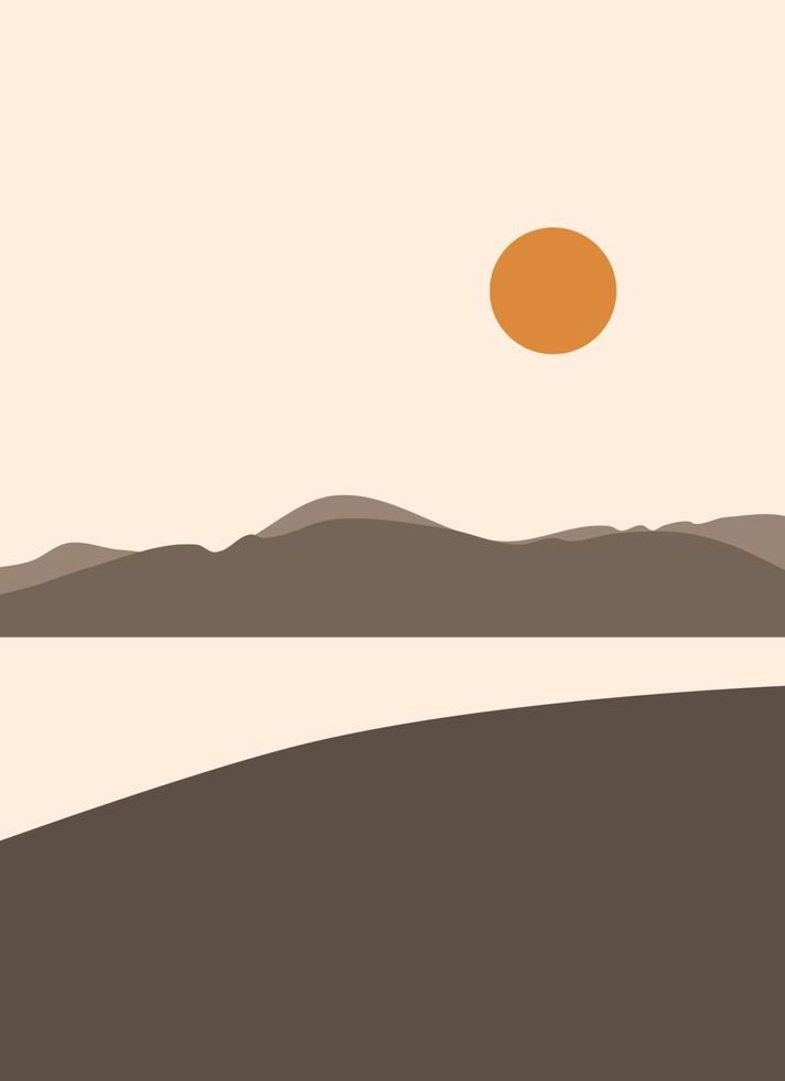 illustration de paysage boho abstrait vecteur