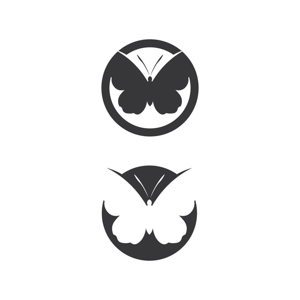 logo de conception de papillon et icône conceptuelle simple et colorée d'insecte animal. logo. illustration vectorielle vecteur