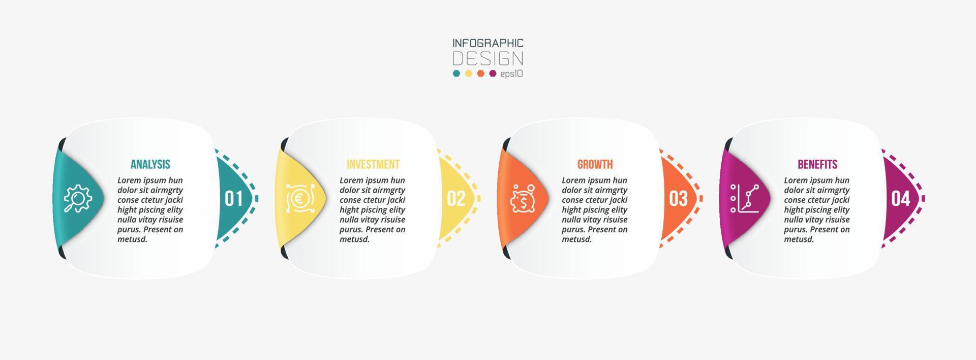 concept d'entreprise de modèle d'infographie avec étape. vecteur