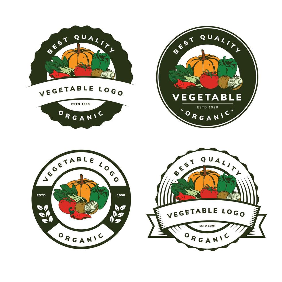 conception de modèle de logo de légumes vecteur