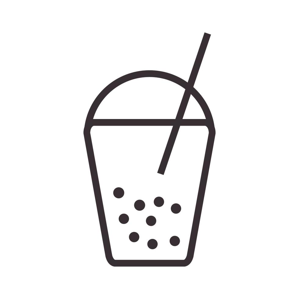 boisson glacée fraîche boba lines hipster logo symbole vecteur icône illustration graphisme
