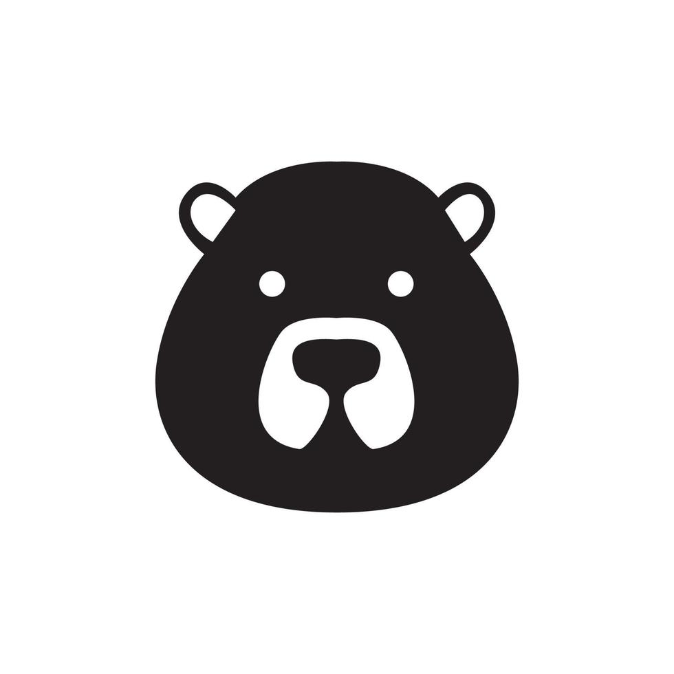 création de logo d'ours de miel tête mignonne isolée, illustration d'icône de symbole graphique vectoriel idée créative