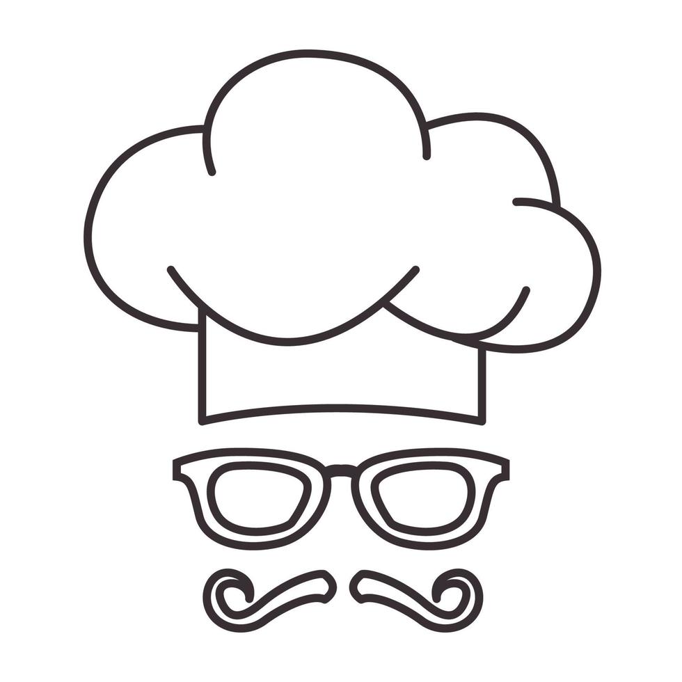 lignes hipster chef chef logo symbole vecteur icône illustration graphisme