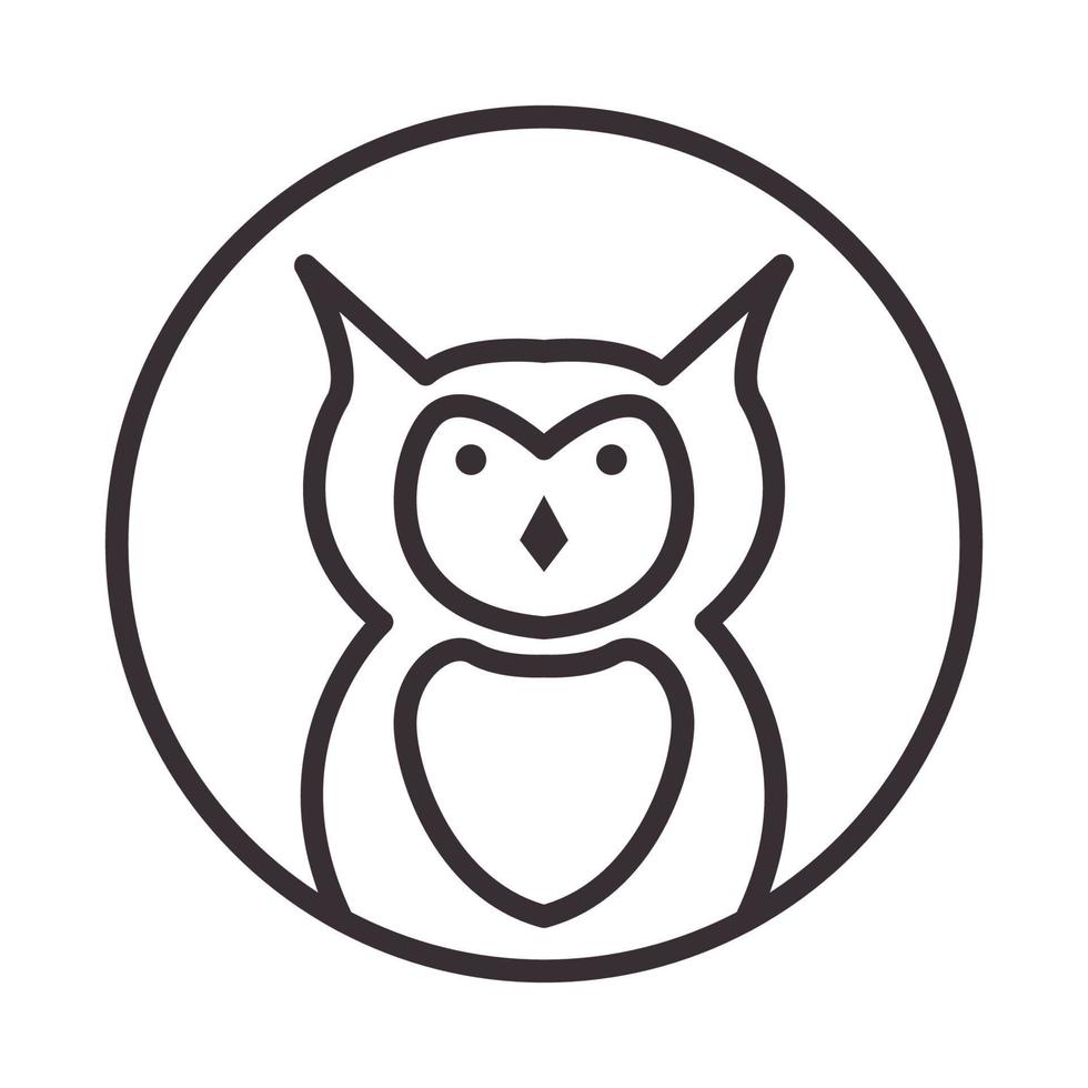 mignon bébé hibou lignes logo symbole vecteur icône illustration graphisme