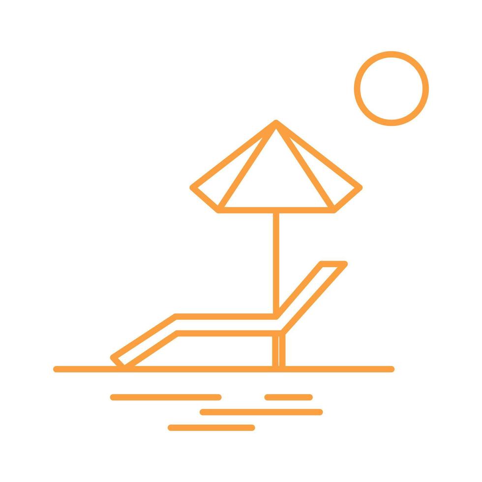 lignes chaises longues plage logo symbole vecteur icône illustration graphisme