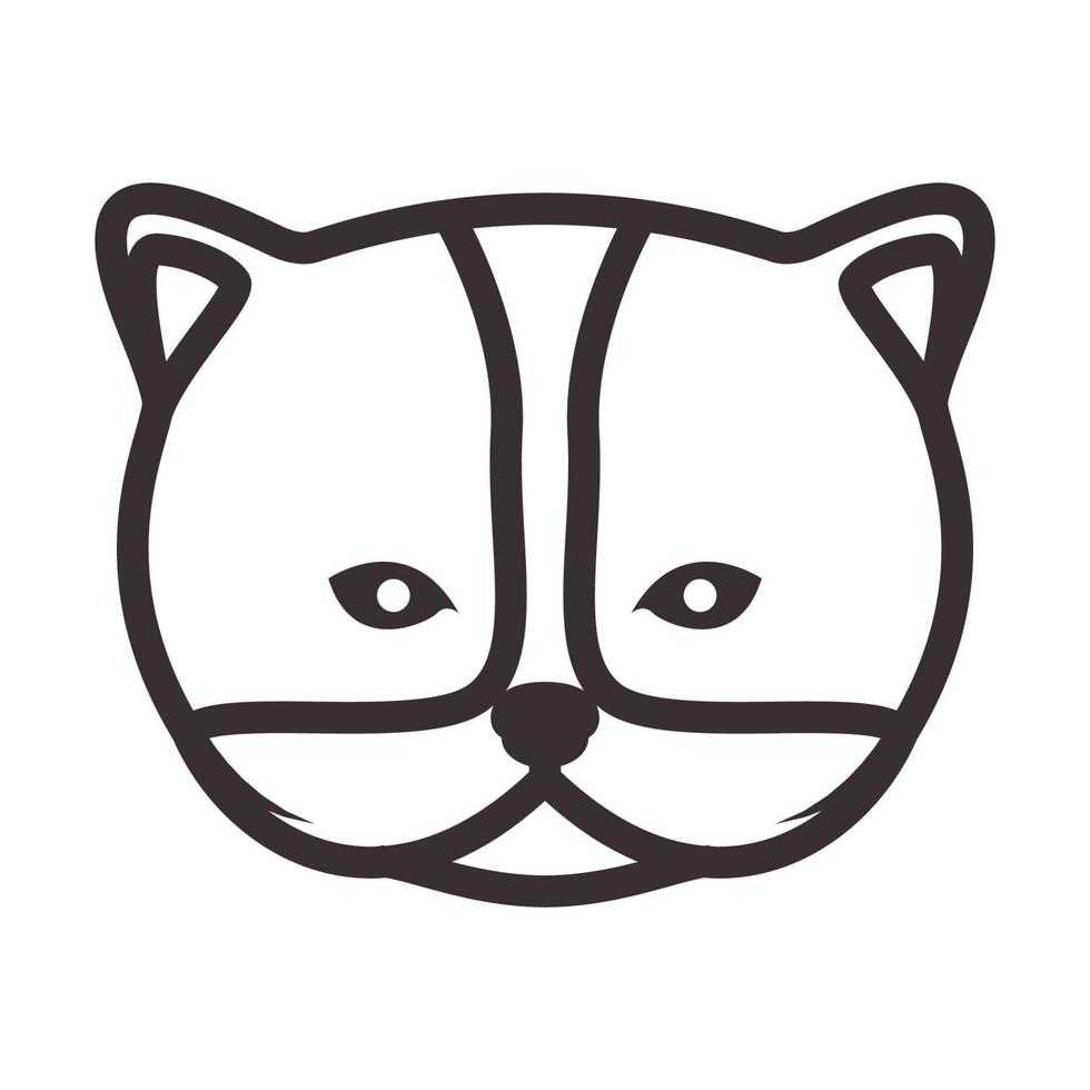 tête forêt chat lignes logo symbole vecteur icône illustration graphisme