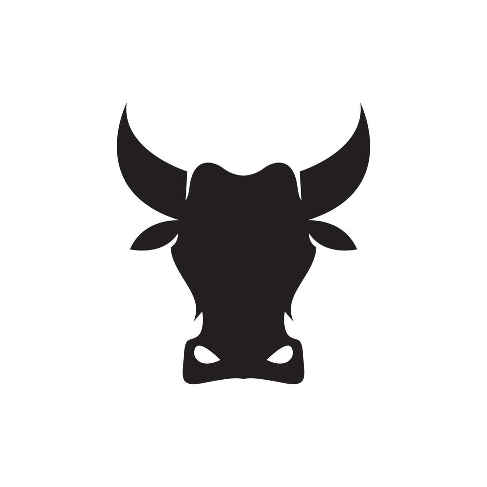 création de logo de tête de vache noire silhouette, icône de symbole graphique vectoriel illustration idée créative