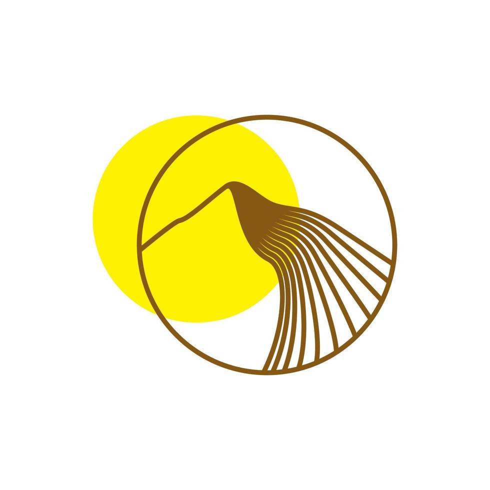 ligne montagne désert hipster logo design vecteur graphique symbole icône illustration idée créative
