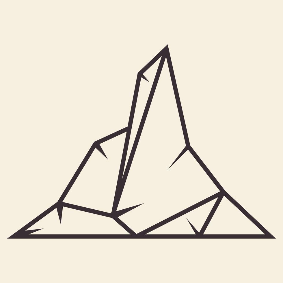 iceberg lignes montagne logo design vecteur icône symbole graphique illustration
