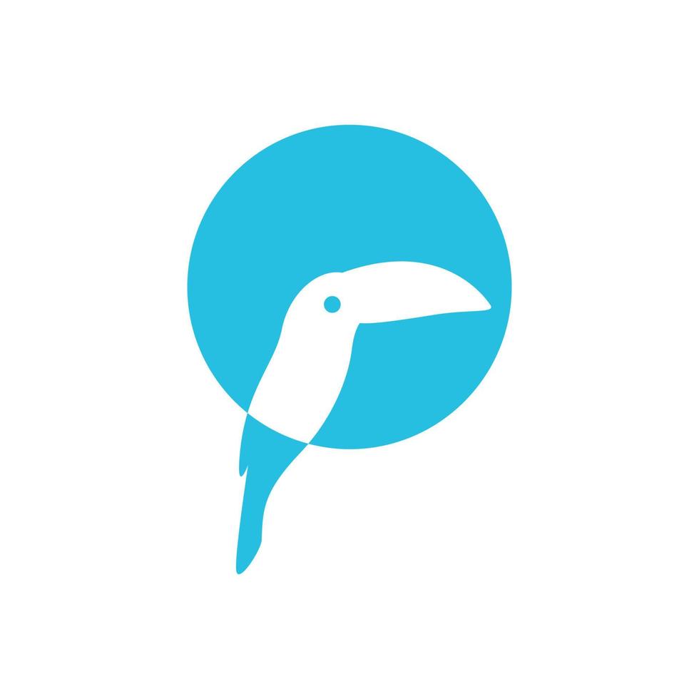 cercle avec oiseau toucan plat logo design vecteur symbole graphique icône illustration idée créative