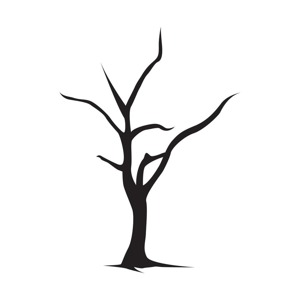 silhouette arbre sec simple logo symbole vecteur icône illustration graphisme