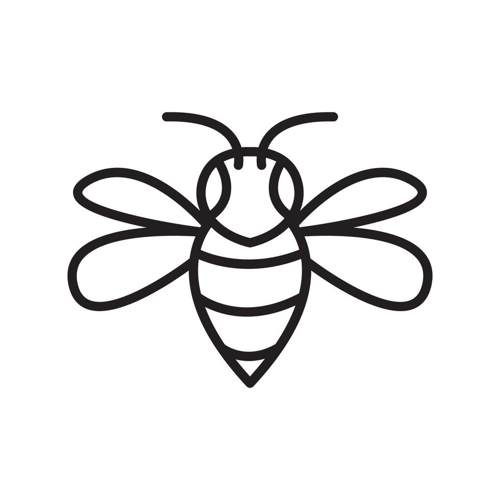 conception de logo de petite abeille en forme de dessin animé en ligne, illustration d'icône de symbole graphique vectoriel idée créative