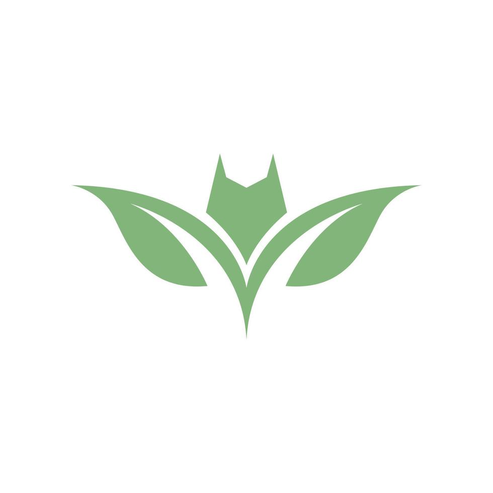 création de logo de feuille de chauve-souris animale, illustration d'icône de symbole graphique vectoriel idée créative