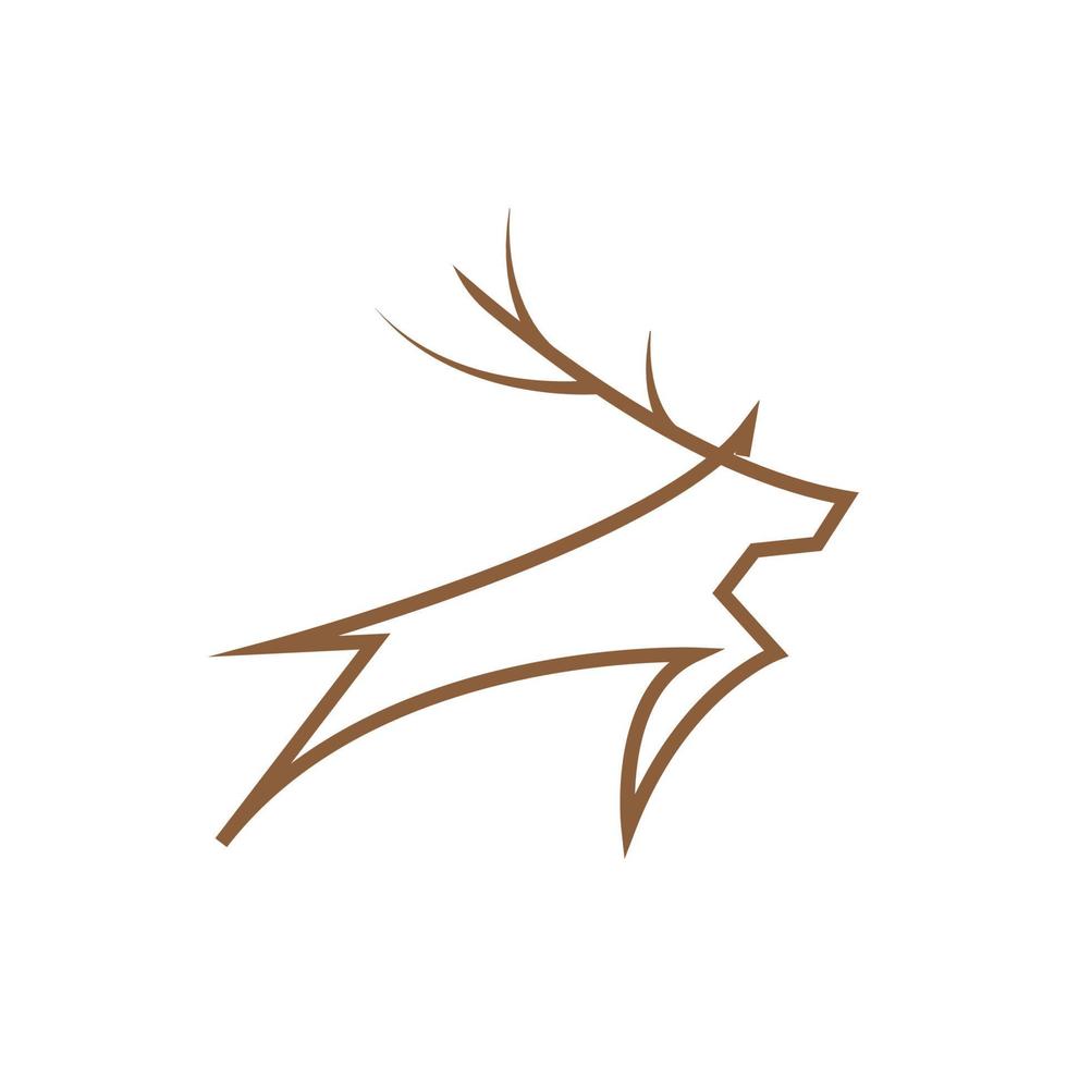 création de logo de saut de cerf de forme minimaliste moderne, illustration d'icône de symbole graphique vectoriel idée créative