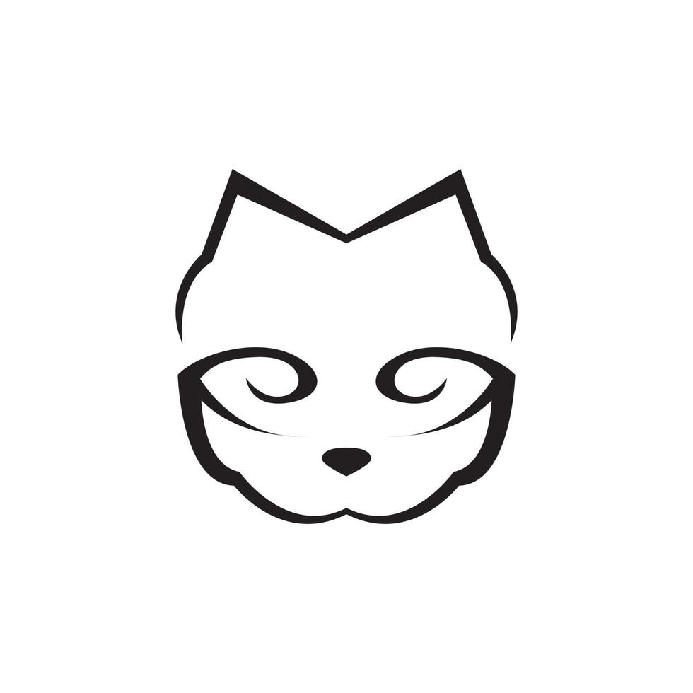 création de logo de chat bizarre de visage, illustration d'icône de symbole graphique vectoriel idée créative