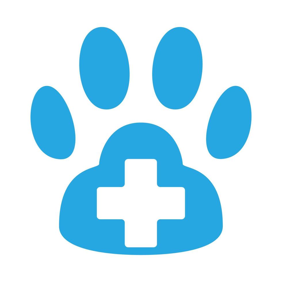 animaux de compagnie de pied ou soins de santé pour chiens avec signe de croix logo design vecteur icône symbole illustration graphique