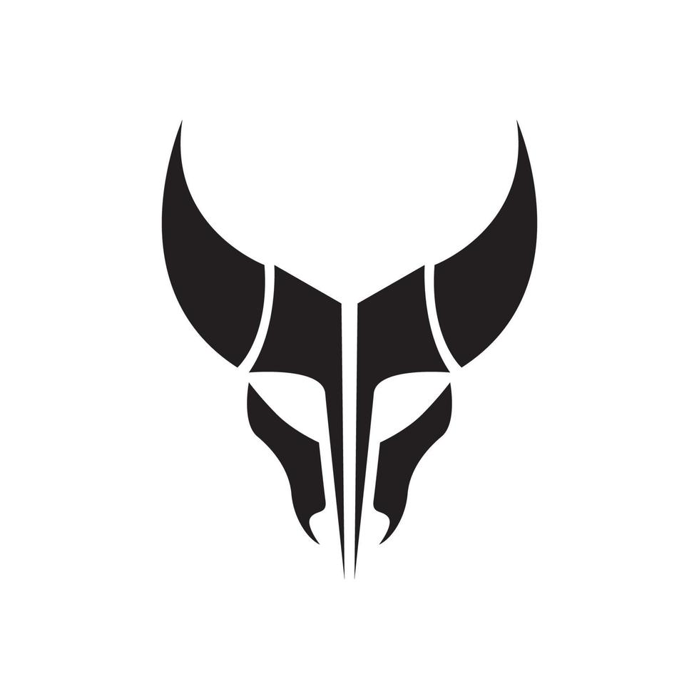 création de logo de vache crâne noir isolé, icône de symbole graphique vectoriel illustration idée créative