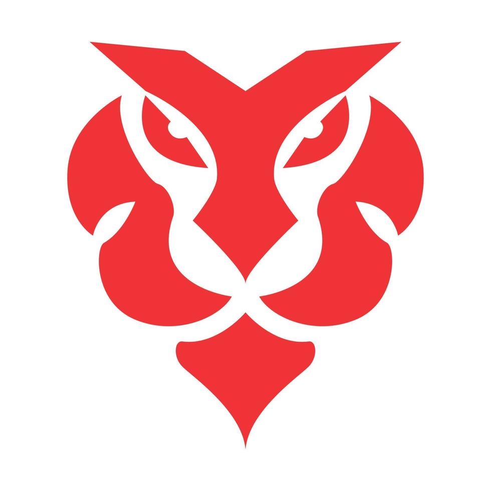 visage tigre fort rouge logo symbole vecteur icône illustration graphisme