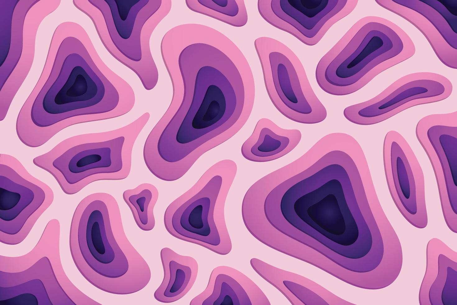 Fond violet abstrait 3d avec des formes découpées en papier vecteur