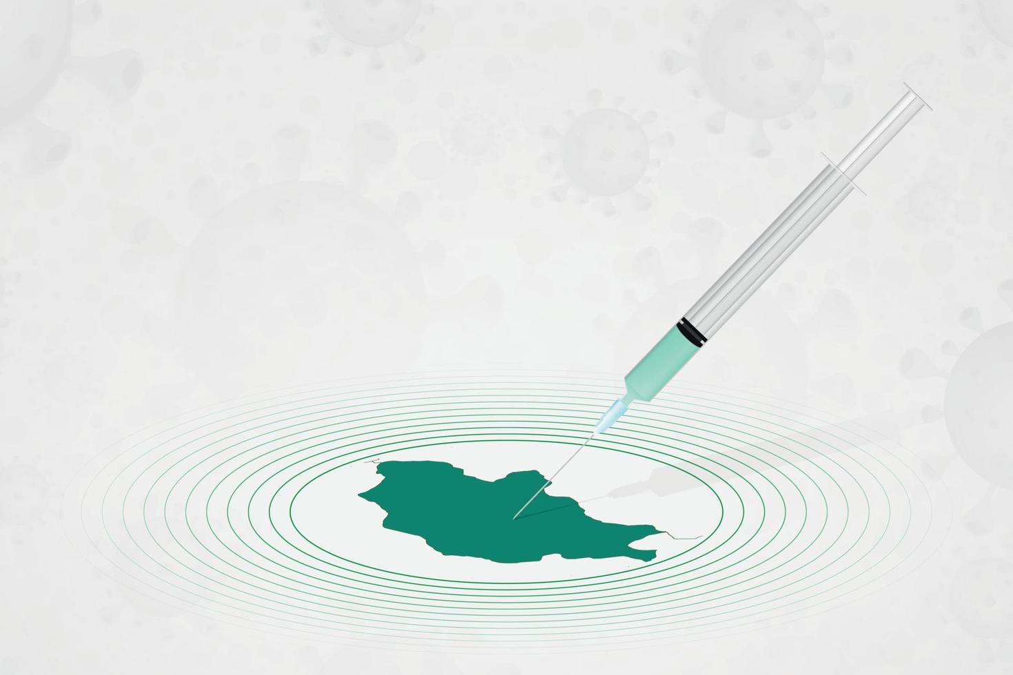 concept de vaccination en mongolie, injection de vaccin sur la carte de la mongolie. vaccin et vaccination contre le coronavirus, covid-19. vecteur