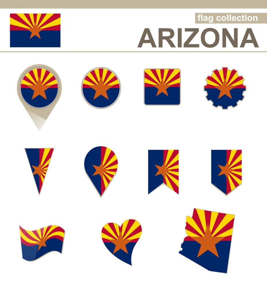 collection de drapeaux de l'arizona vecteur