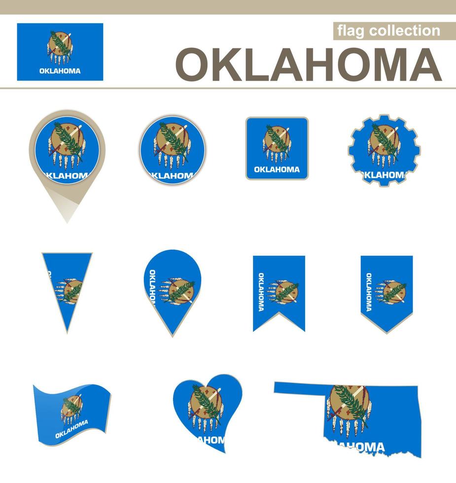 collection de drapeaux de l'oklahoma vecteur