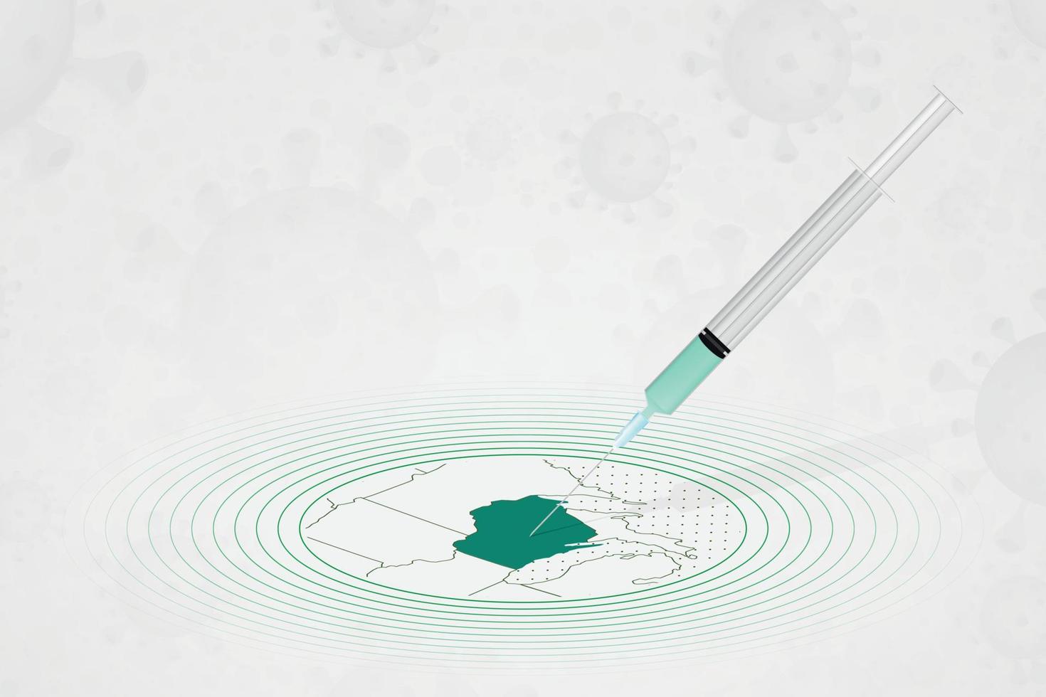 concept de vaccination du wisconsin, injection de vaccin sur la carte du wisconsin. vaccin et vaccination contre le coronavirus, covid-19. vecteur