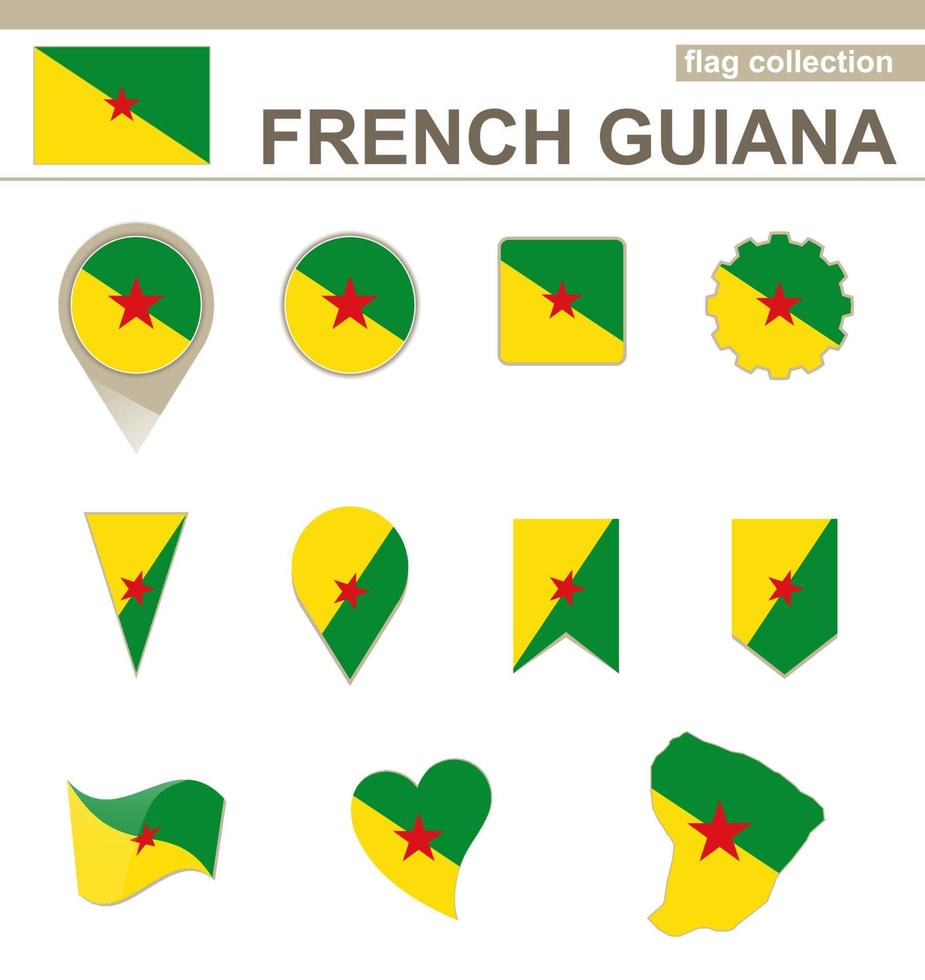 collection de drapeaux de la guyane française vecteur