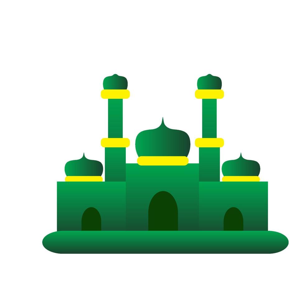 conception d'illustration de mosquée verte pour le ramadan. vecteur