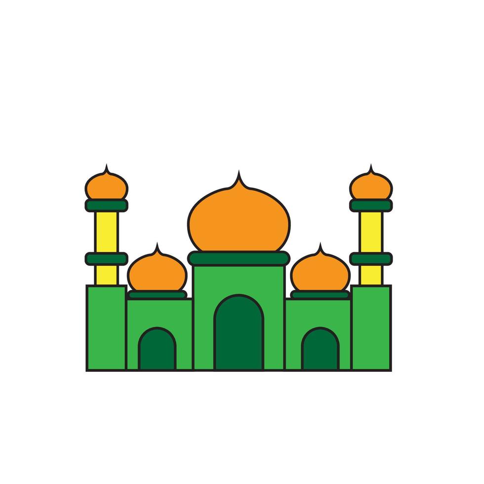 conception d'illustration de mosquée en couleur. vecteur