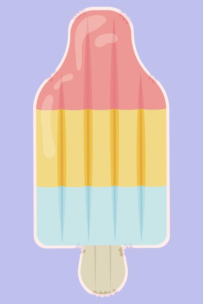 icône de matelas gonflable en forme de crème glacée pour la fête à la piscine, les vacances à la plage et les vacances à l'hôtel vecteur