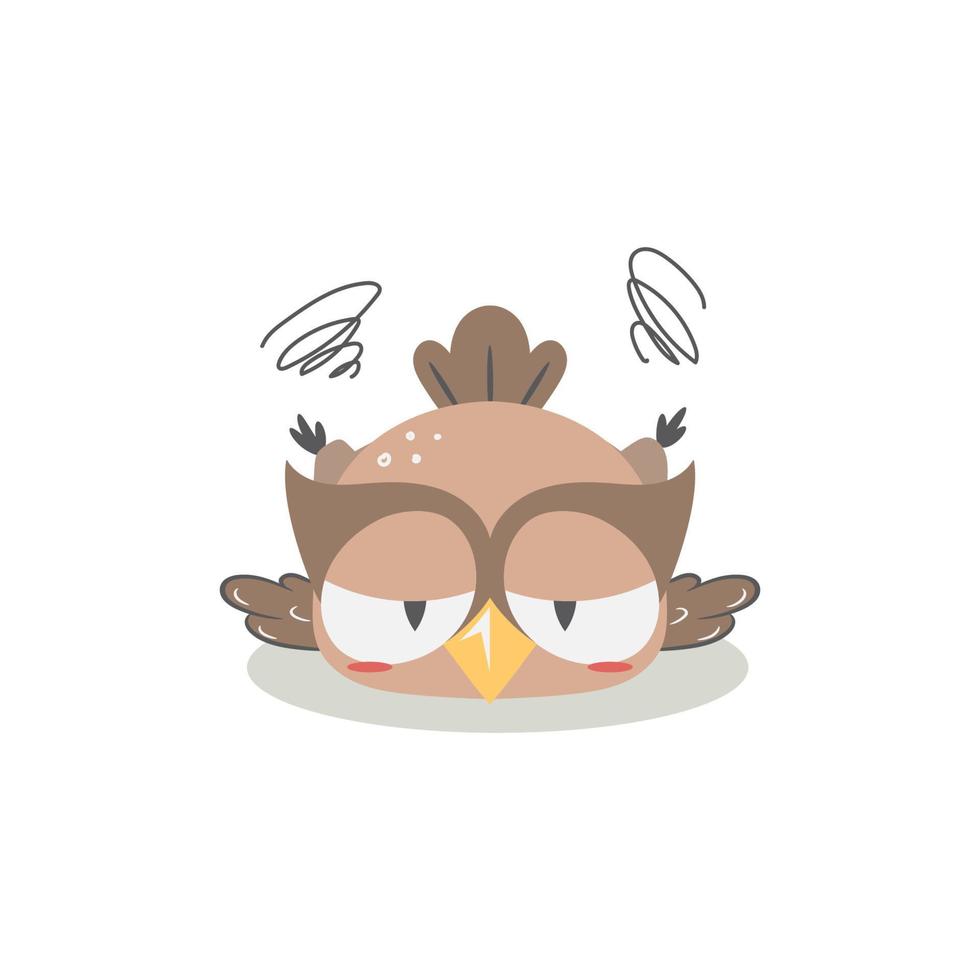 mignon hibou illustration clipart en style cartoon vecteur