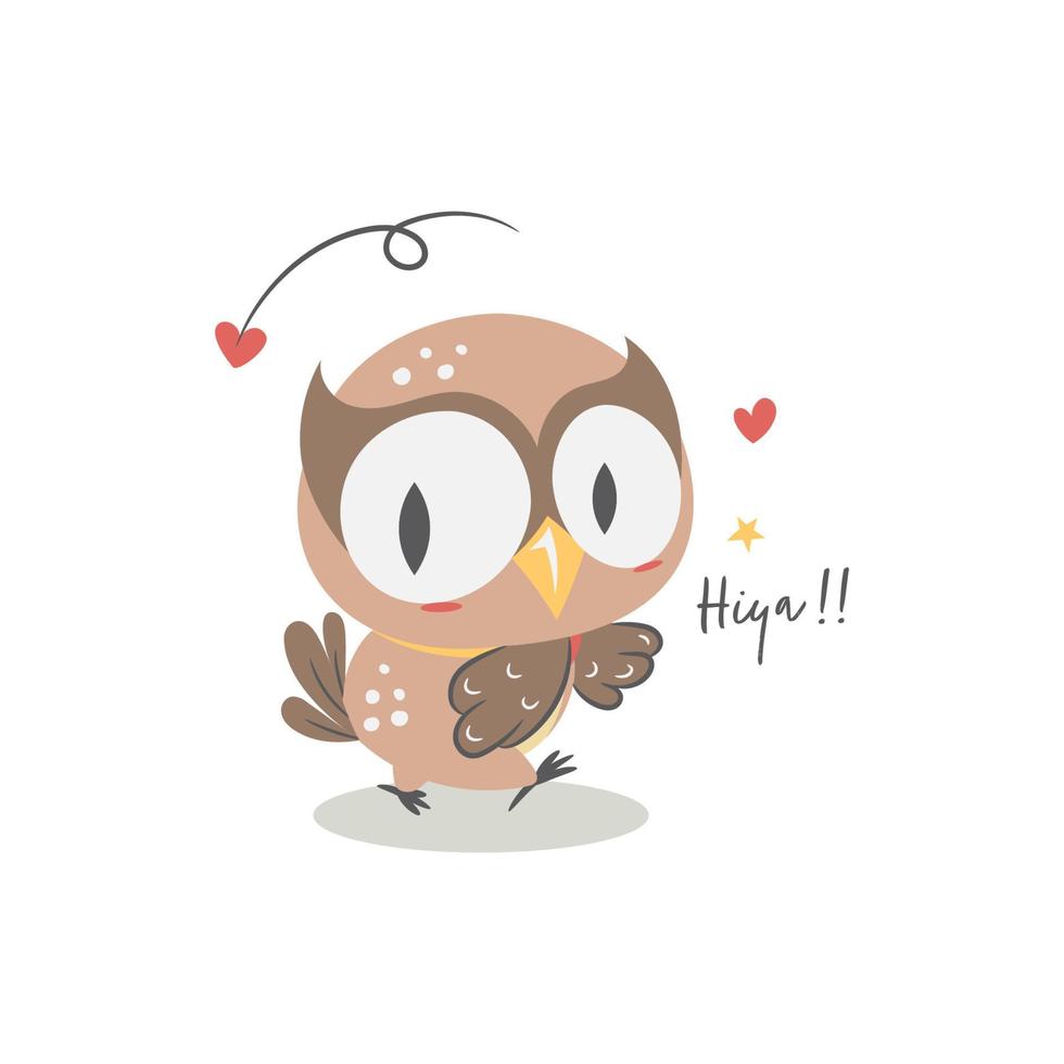 mignon hibou illustration clipart en style cartoon vecteur